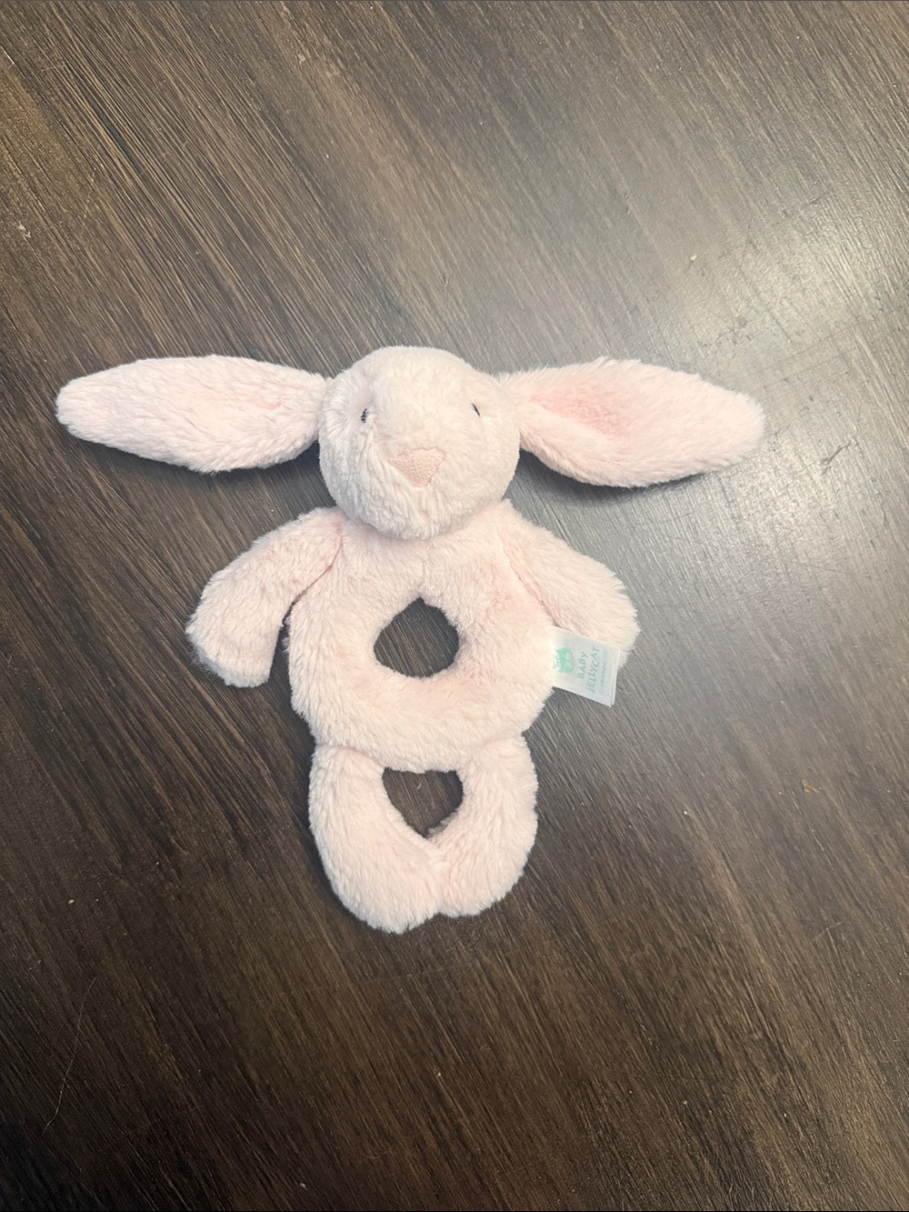 Jellycat Pale Pink Bunny Ring Rattle Plush